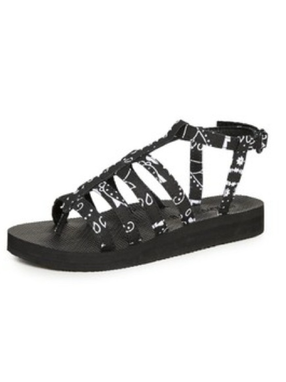 ARIZONA LOVE REVOLVE Arizona Love Trekky Flat Spartiate Black Bandana Sz: 38